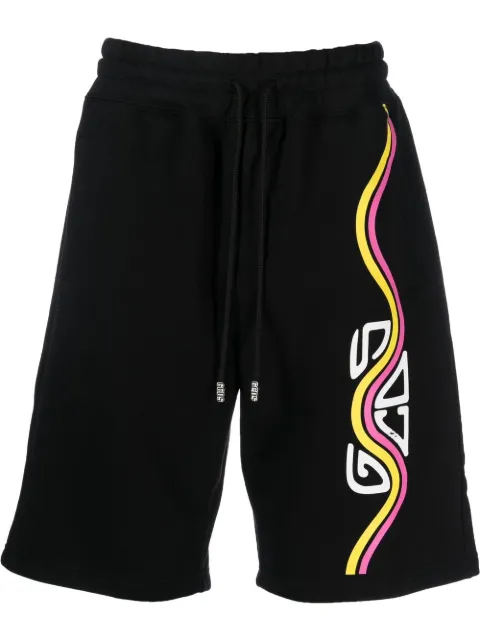 GCDS logo-print track shorts Black SS23M300632