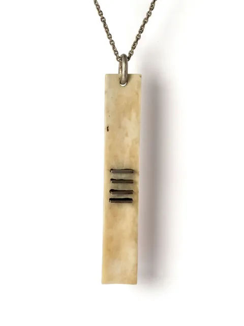 Parts of Four Plate Slab bone necklace Silver 10191BDA