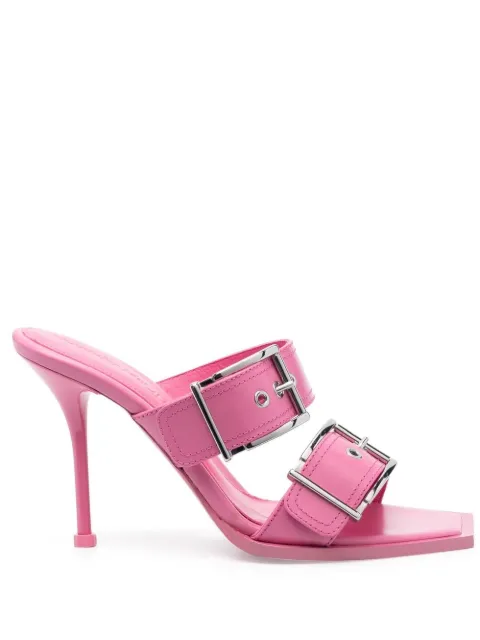 Alexander McQueen 100mm buckled leather sandals Pink 709990WHSWD