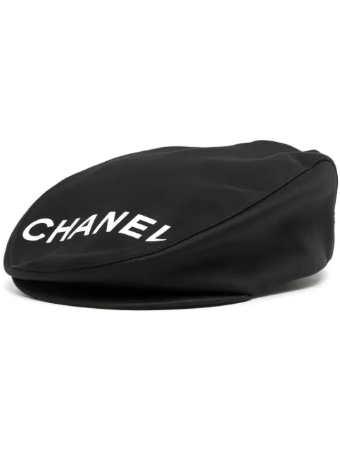 CHANEL Pre-Owned 2000s logo newspaper boy hat Black FF0421