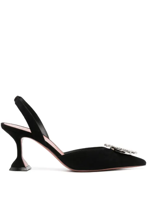 Amina Muaddi Begum 85mm embellished slingback pumps Black BEGUMSLING70