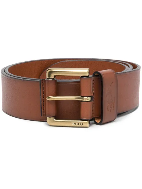 Polo Ralph Lauren embossed-logo leather belt Brown 405820098001