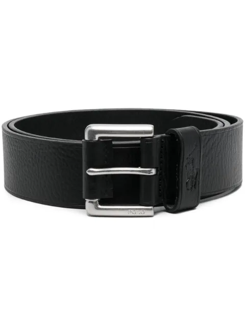 Polo Ralph Lauren pebbled-texture leather belt Black 405898669001