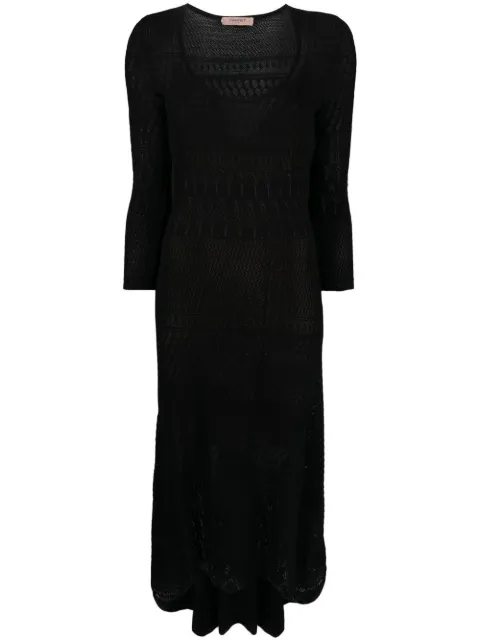 TWINSET open-knit midi dress Black 231TP3163