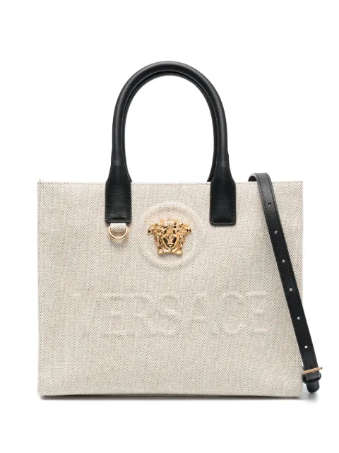 Versace La Medusa small canvas tote Neutrals 10058611A03494