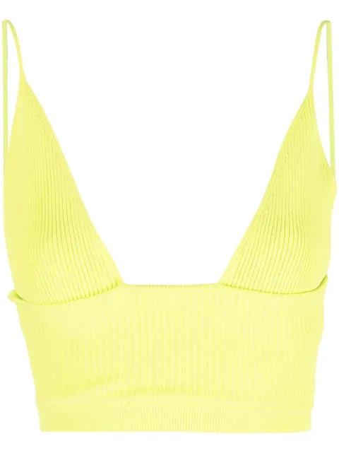 DSQUARED2 ribbed-knit bralette top Green S75HA1174S18171