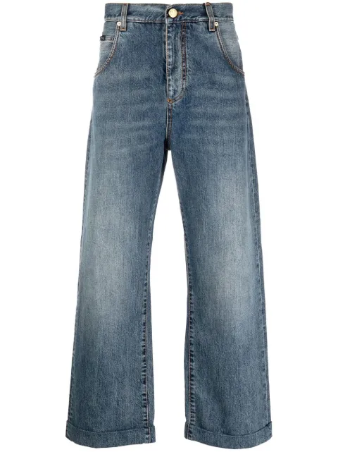 ETRO logo-patch straight-leg jeans Blue 1W7909239