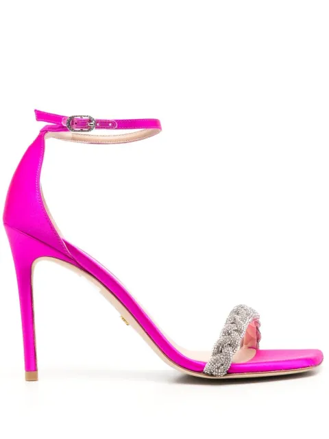 Stuart Weitzman 107mm crystal-embellished strap sandals Pink SD457SAN