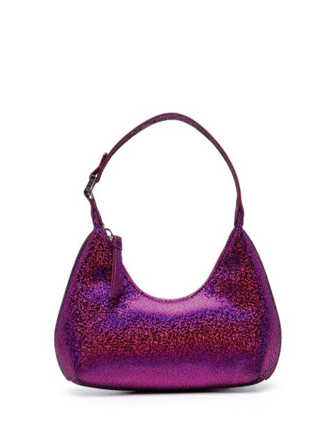BY FAR glitter-detail shoulder bag Pink 23CRBASFCHDDLSMA