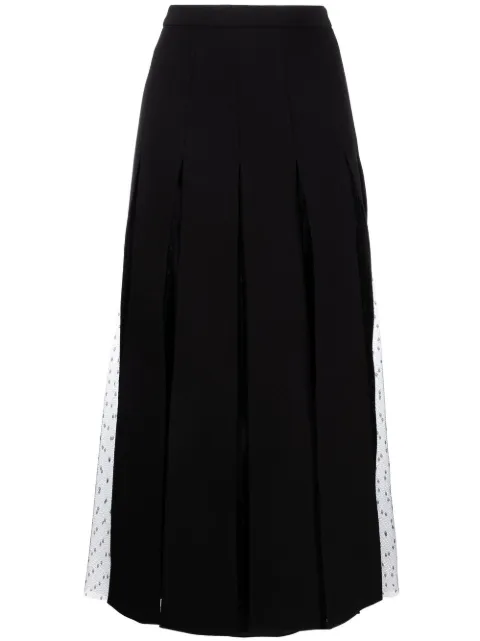 RED Valentino tulle-panelled midi skirt Black RRAJ956JA