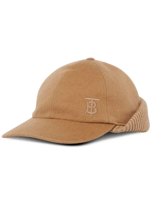 Burberry TB monogram-embroidered reconstructed cap Brown 8063886