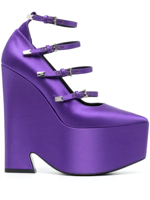 Versace Tempest strappy platform pumps Purple 10094691A00619