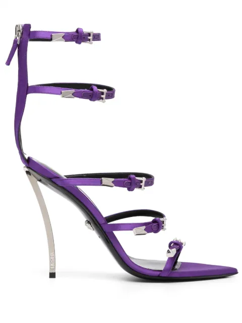 Versace Pin-Point 130mm sandals Purple 10099961A00619