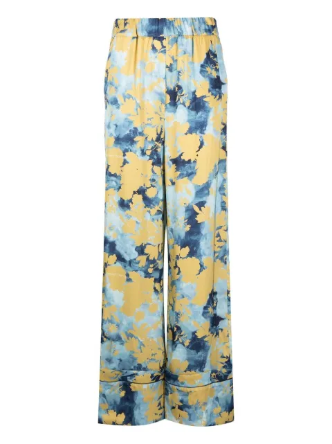 Off-White RMD flower-print wide-leg trousers Blue OWCA178T23FAB0024861