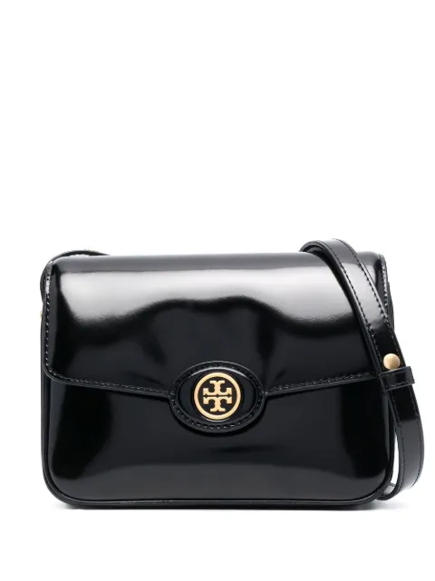 Tory Burch Robinson spazzolato-leather shoulder bag Black 143122