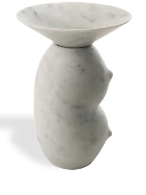 Bloc Studios Clelia sculpted marble vase White AWCL