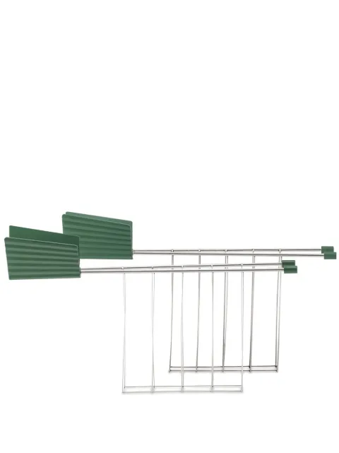 Alessi Plissé toaster racks (set of two) Green MDL08RAGR