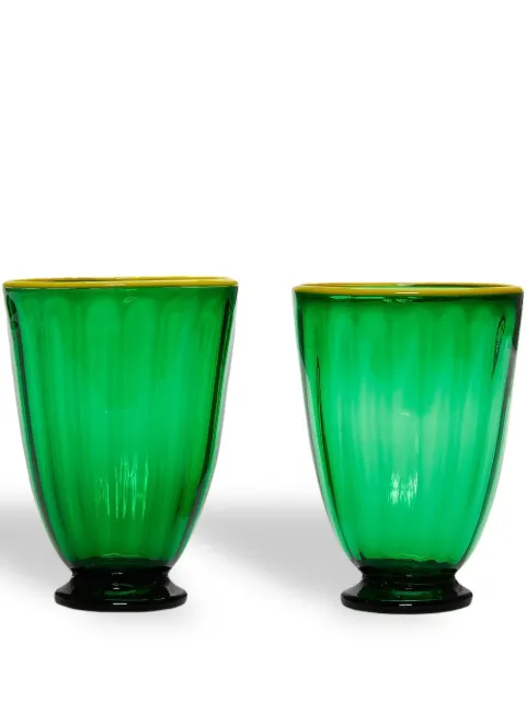 La DoubleJ Rainbow glasses (set of 2) Green GLA0014MUR001GRE0001