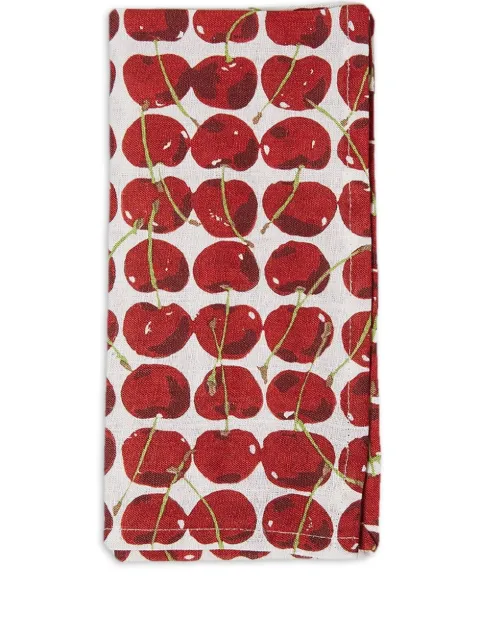 La DoubleJ Cherries set of two linen napkins Red NAP0006LIN001CHY0005