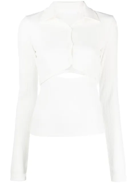 Helmut Lang cut-out knitted top White M10HW517C05