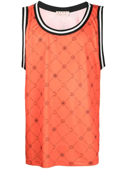 Marni graphic-print vest top Orange HUMU0259LPUSCV09