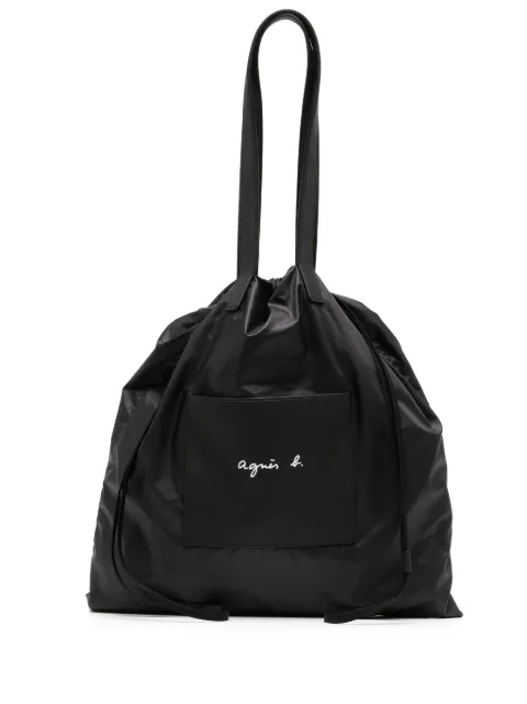 agnès b. drawstring shoulder bag Black O426VP92