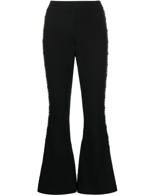 Izaak Azanei knitted embellished flared trousers Black PRESS23NAT025