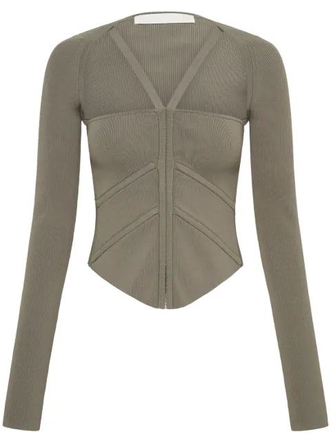 Dion Lee square-neck corset-style top Grey A7699S23
