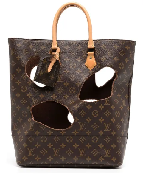 Louis Vuitton Pre-Owned x Comme Des Garçons 2014 burned holes monogram tote bag Brown M40279