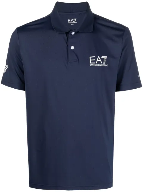 Ea7 Emporio Armani logo-print polo shirt Blue 8NPF23PJEMZ