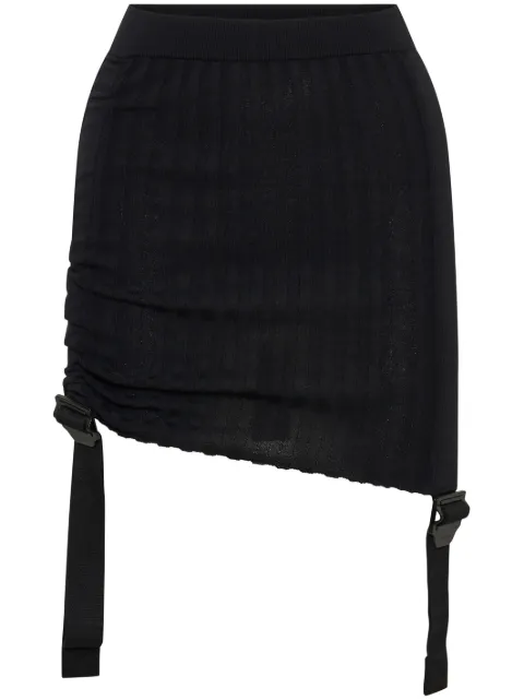 Dion Lee gathered ribbed-knit miniskirt Black A7694S23