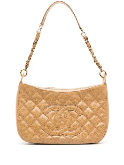 CHANEL Pre-Owned 2002 quilted shoulder bag Yellow 7908489