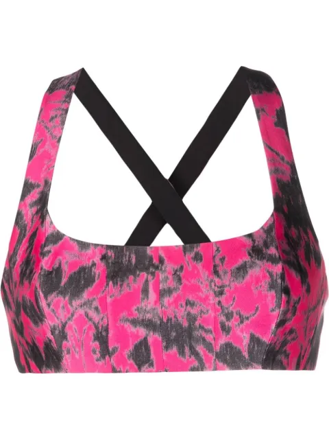 Philosophy Di Lorenzo Serafini floral-print cross-strap bralette Pink V08010735
