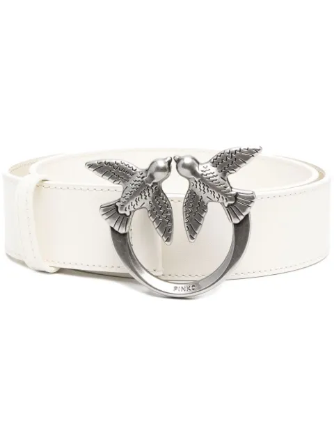 PINKO Love Birds high leather belt White 100120A0F1