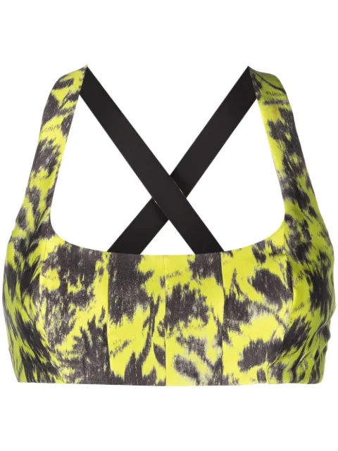 Philosophy Di Lorenzo Serafini floral-print cross-strap bralette Yellow V08010735