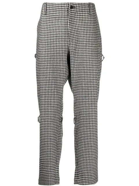 The Power For The People houndstooth rear-zip tapered trousers Grey 0006GW