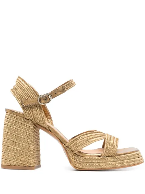 Castañer interwoven metallic slingback sandals Gold 023116