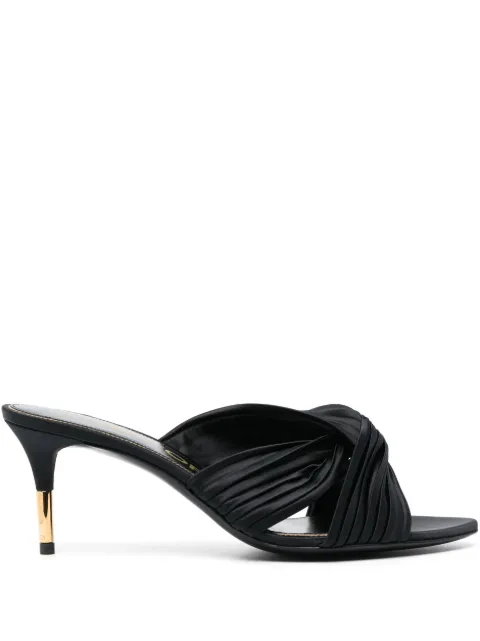 TOM FORD 75mm knot-detail pleated sandals Blue W3278ISA049G