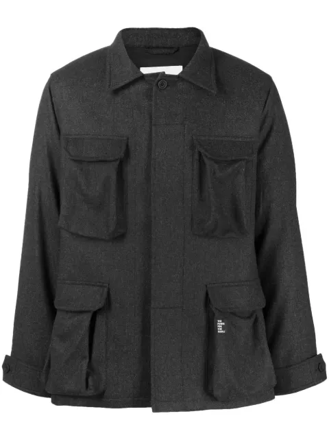 The Power For The People long-sleeve cargo jacket Black 0002GW