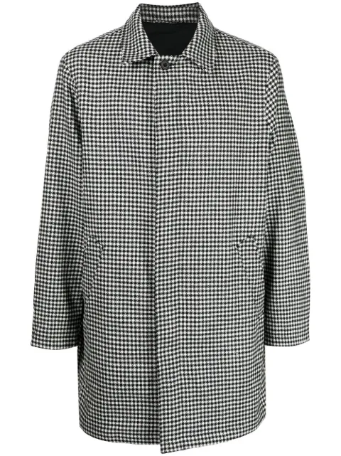 The Power For The People wool dogtooth pattern coat Black 0023BWC
