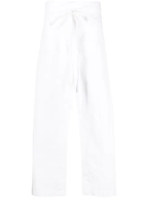 Matteau drawstring-waist wide-leg trousers White FSHTR