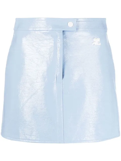 Courrèges logo-embroidered miniskirt Blue PERCJU001VY0003