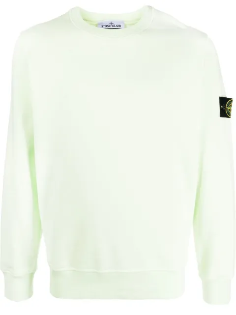 Stone Island Compass-patch crew-neck sweatshirt Green 101563051