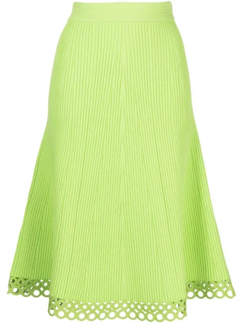 SIMKHAI A-line ribbed midi skirt Green 1233019K