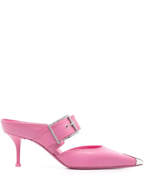 Alexander McQueen 75mm metallic toe-cap detail mules Pink 709993WHSWD