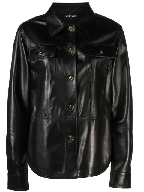 TOM FORD calf-leather shirt Black CAL559LEX217