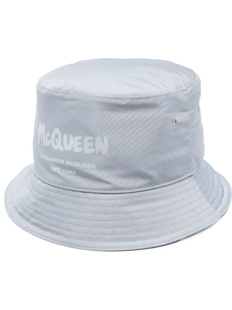 Alexander McQueen logo-print bucket hat Grey 6677794404Q