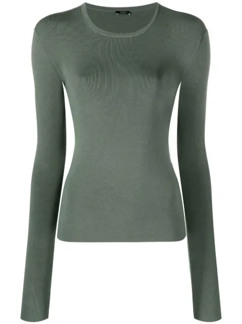 JOSEPH fine-knit round-neck jumper Green JF006574
