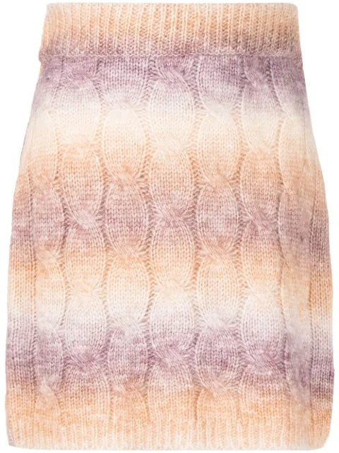 Rokh striped cable-knit mini skirt Purple R3CA71