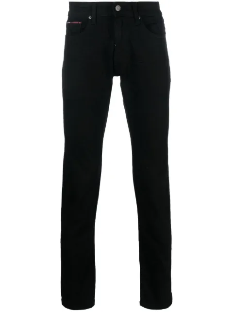 Tommy Jeans logo-patch slim fit jeans Black DM0DM09560